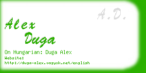 alex duga business card